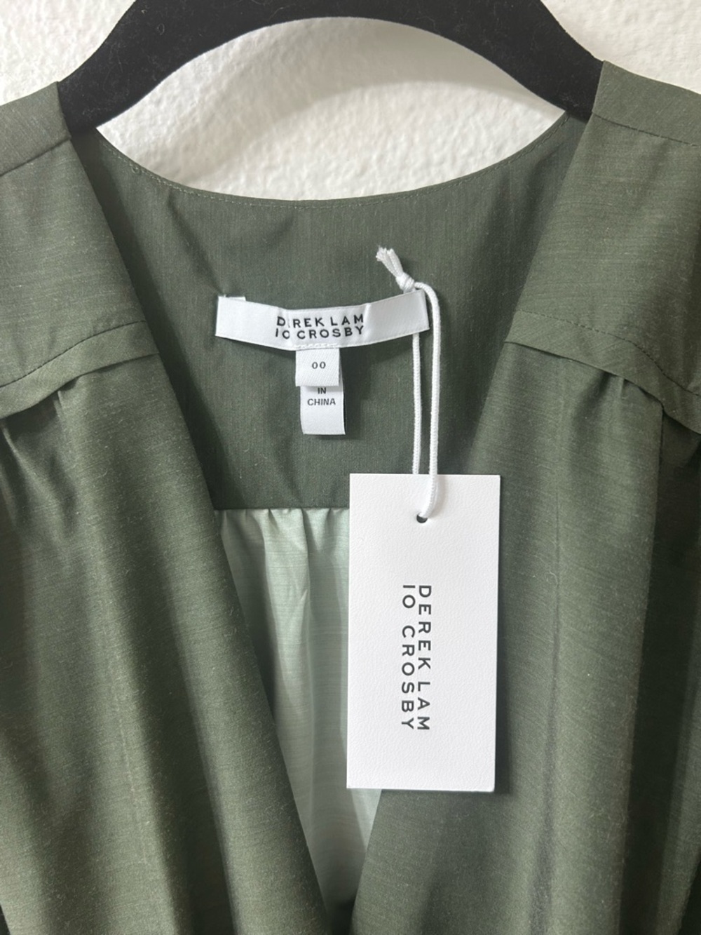 A-Line Green V Neck Maxi Dress Derek Lam 10 Crosby NWT Nara - Picture 4 of 12